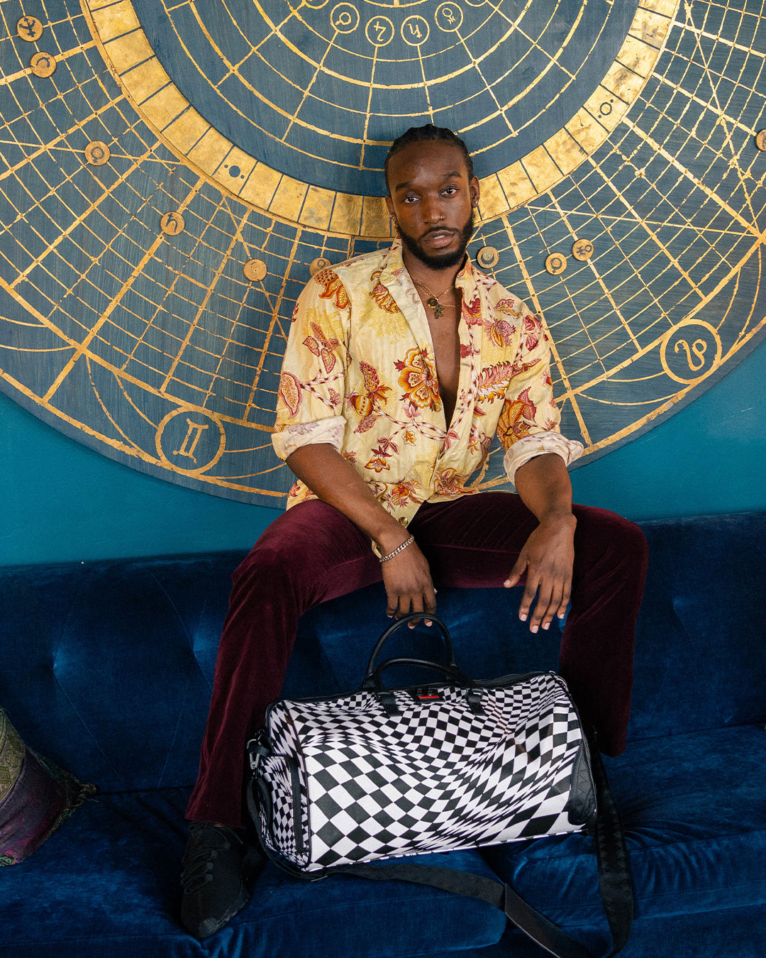 TRIPPY CHECK DUFFLE
